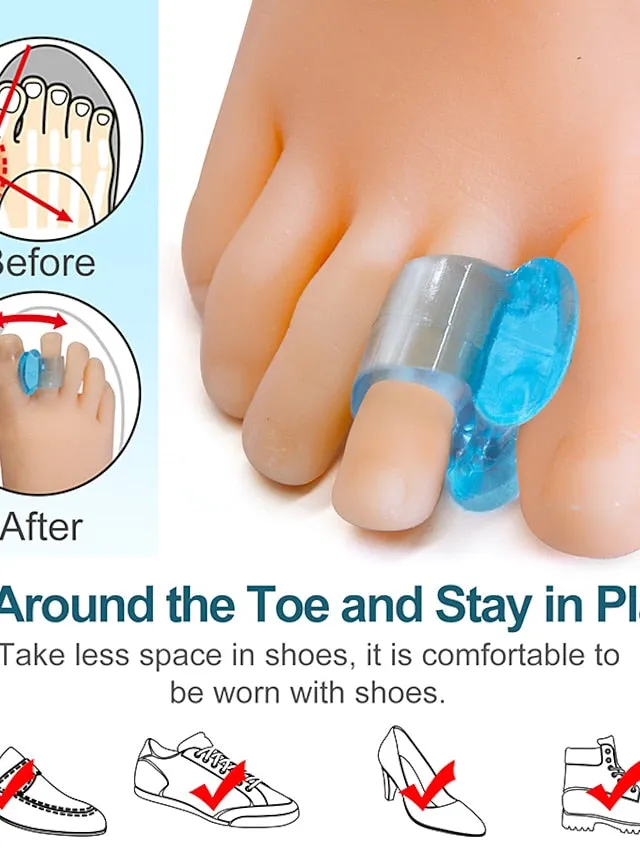 1 Pair Blue Soft Silicone Gel Toe Separator Hallux Valgus Bunion Spacers Thumb Corrector Foot Care Tool