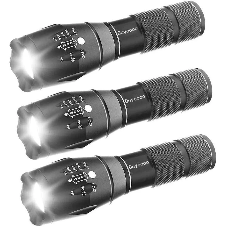 2Packs of LED Water Resistant torch for Emergency, Power Outage, Camping, Hiking