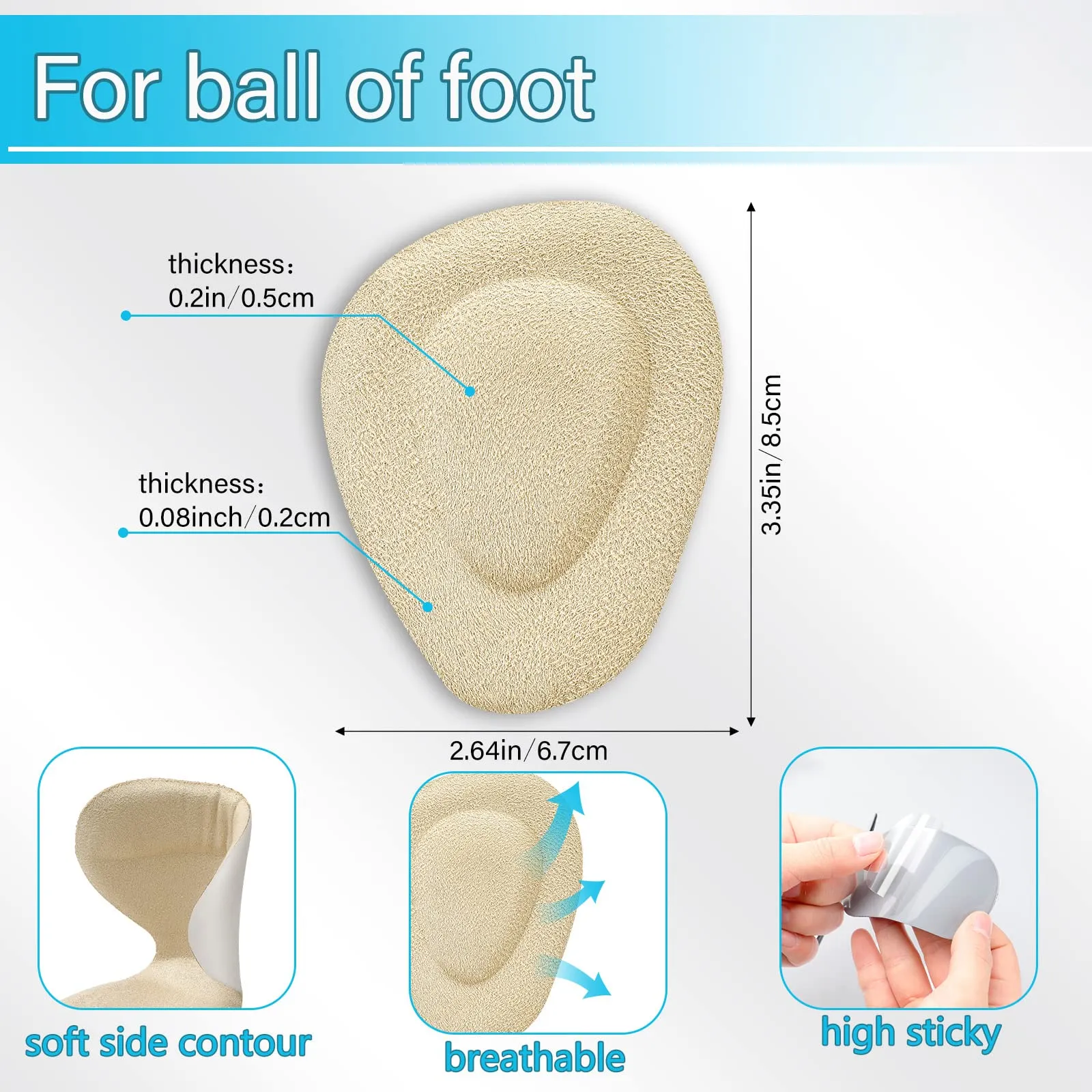 6 Pairs Shoe Inserts for Shoes Too Big Anti Slip High Heel Grip Liners and Metatarsal Pads Ball of Foot Cushions Gel Pads Insoles for Women Men Loose Shoes Blister Prevention (Beige, Black, Clear) Beige, Black, Clear