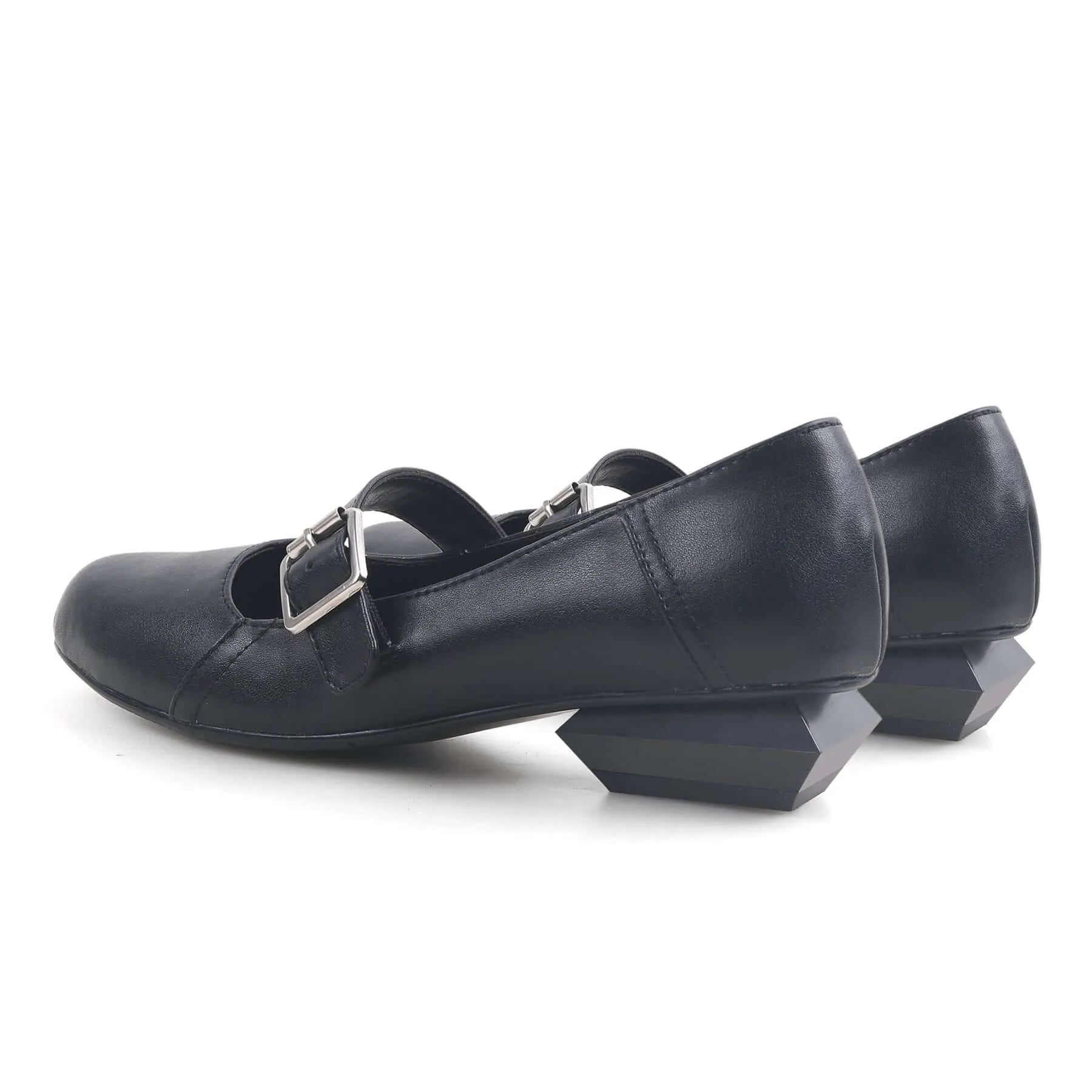 Casual Fringed Black Leather Mary Jane Shoes