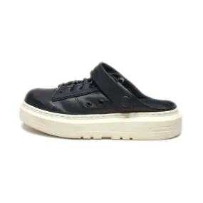 Charles & Keith Hart Slingback Platform Slip-On Shoes Leather Black Colour For Kids