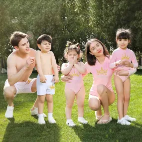 Family Pack nylon printing parent-child swimsuit Family Pack nylon printing parent-child swimsuit