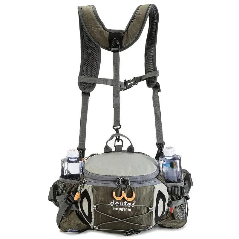 Hiking Waist Bag, 488 Cubic Inches, Detachable Strap, Mesh Water Bottle Holders, Durable Nylon, Versatile for Outdoor Activities