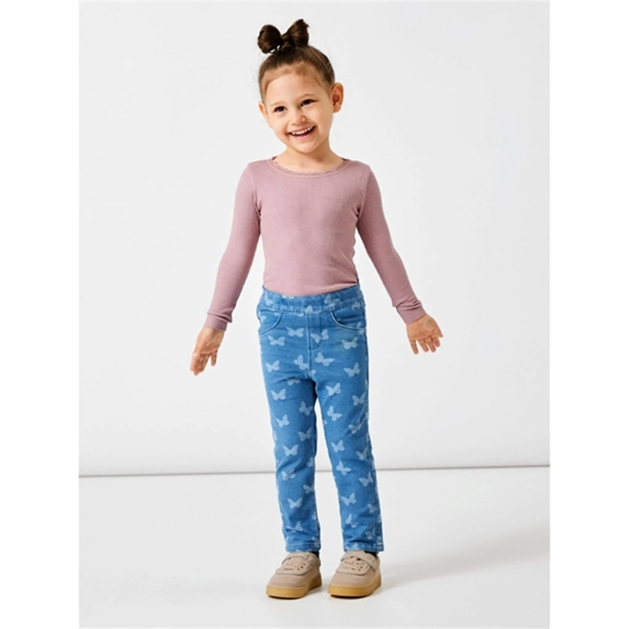 Name it Medium Blue Denim Butterfly Salli Slim Denim Leggings Noos