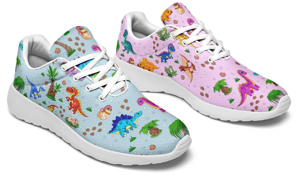 Pink And Blue Mismatched Dinos Sneakers