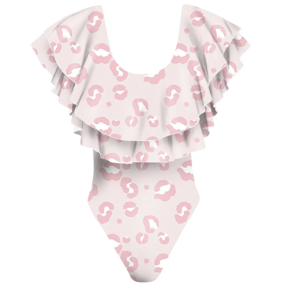 Wholesale Ruffled Polyester Parent-Child Swimwear