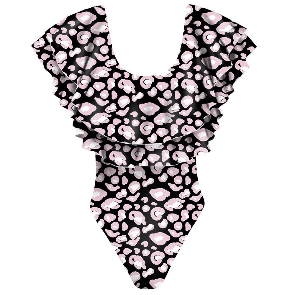 Wholesale Ruffled Polyester Parent-Child Swimwear