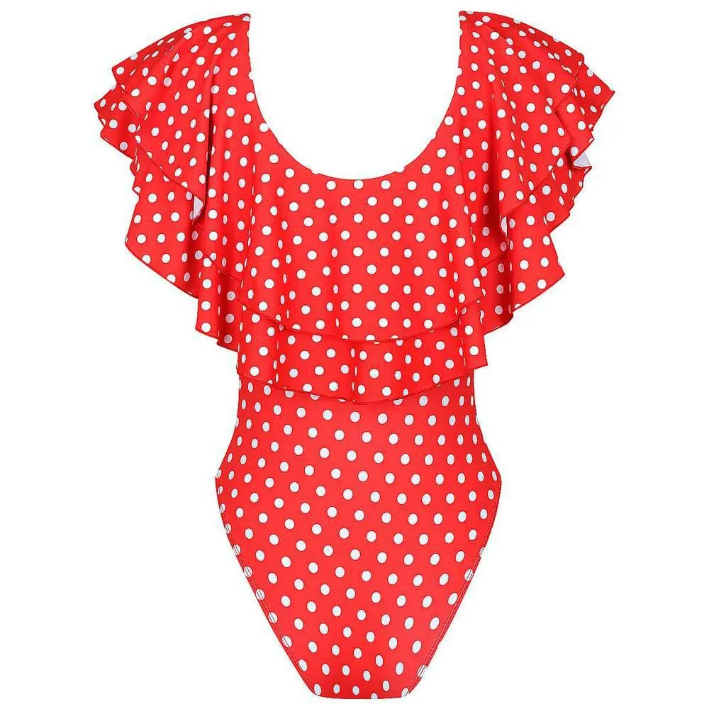 Wholesale Ruffled Polyester Parent-Child Swimwear