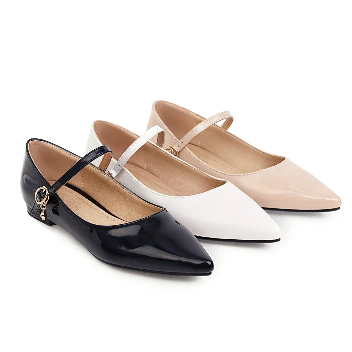 Women's PU patent leather marry jane loafers shoes spring summer work shoes